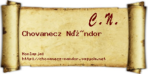 Chovanecz Nándor névjegykártya