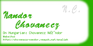 nandor chovanecz business card